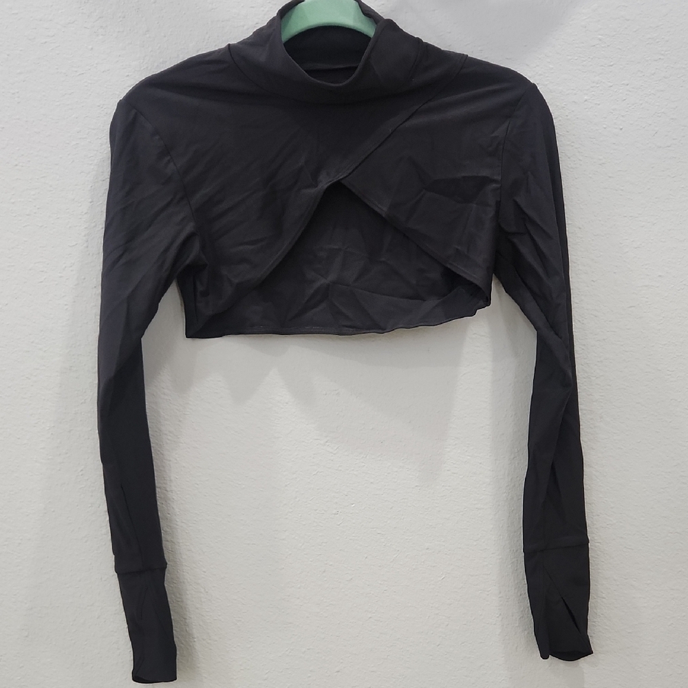 Coolibar Black Cropped Long-Sleeve Layered Coverup